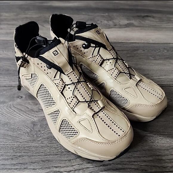 Men’s Salomon Techsonic Leather LTR Advanced Safari Brown Black Size 10.5